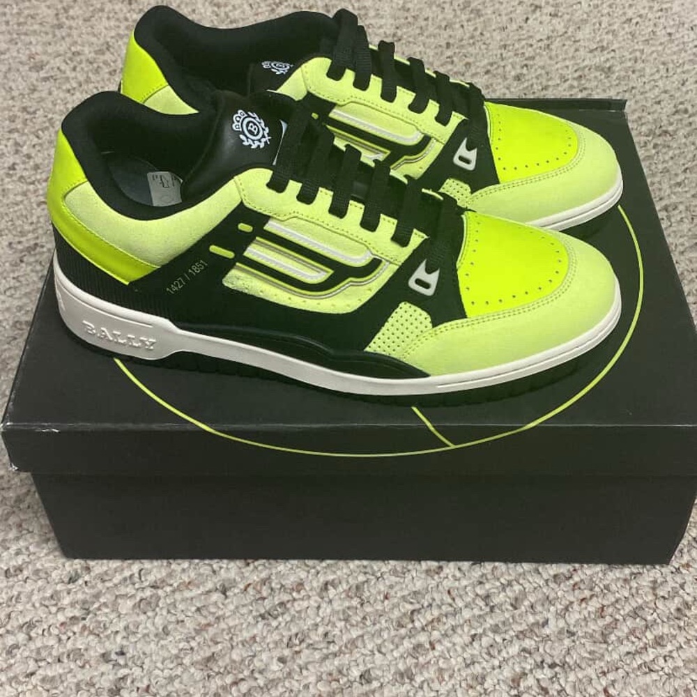 Bally Neon Yellow and Black Men's Sneakers